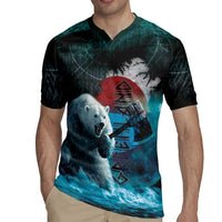 Greenlandic Polar Bear Warrior Rugby Jersey Nordic and Runes Style - Wonder Print Shop