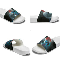 Greenlandic Polar Bear Warrior Slide Sandals Nordic and Runes Style - Wonder Print Shop