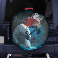 Greenlandic Polar Bear Warrior Spare Tire Cover Nordic and Runes Style - Wonder Print Shop