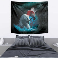 Greenlandic Polar Bear Warrior Tapestry Nordic and Runes Style - Wonder Print Shop