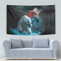 Greenlandic Polar Bear Warrior Tapestry Nordic and Runes Style - Wonder Print Shop