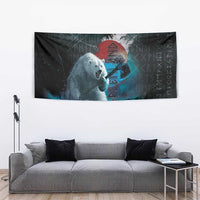 Greenlandic Polar Bear Warrior Tapestry Nordic and Runes Style - Wonder Print Shop