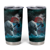 Greenlandic Polar Bear Warrior Tumbler Cup Nordic and Runes Style - Wonder Print Shop