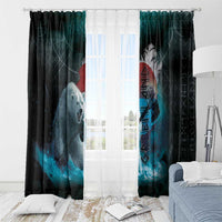 Greenlandic Polar Bear Warrior Window Curtain Nordic and Runes Style - Wonder Print Shop
