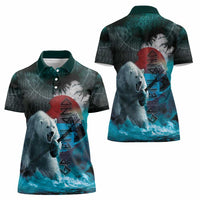 Greenlandic Polar Bear Warrior Women Polo Shirt Nordic and Runes Style - Wonder Print Shop