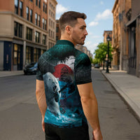 Greenlandic Polar Bear Warrior Zipper Polo Shirt Nordic and Runes Style - Wonder Print Shop