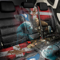 Greenlandic and Danish Together Back Car Seat Cover Polar Warrior Vikings with National Flag Grunge Style - Wonder Print Shop