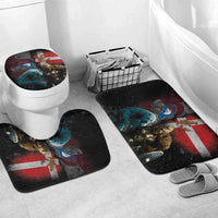 Greenlandic and Danish Together Bathroom Set Polar Warrior Vikings with National Flag Grunge Style - Wonder Print Shop