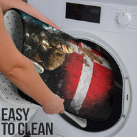 Greenlandic and Danish Together Bathroom Set Polar Warrior Vikings with National Flag Grunge Style - Wonder Print Shop