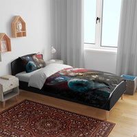 Greenlandic and Danish Together Bedding Set Polar Warrior Vikings with National Flag Grunge Style - Wonder Print Shop