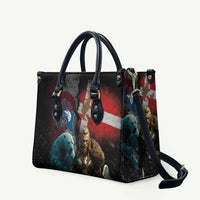 Greenlandic and Danish Together Leather Bag Polar Warrior Vikings with National Flag Grunge Style - Wonder Print Shop