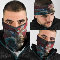 Greenlandic and Danish Together Neck Gaiter Polar Warrior Vikings with National Flag Grunge Style - Wonder Print Shop