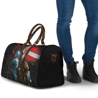 Greenlandic and Danish Together Travel Bag Polar Warrior Vikings with National Flag Grunge Style - Wonder Print Shop