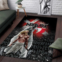 Greenlandic and Danish Together Area Rug Viking Warrior with Polar Bear Roar - Wonder Print Shop