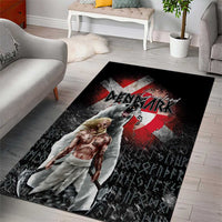 Greenlandic and Danish Together Area Rug Viking Warrior with Polar Bear Roar - Wonder Print Shop