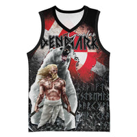 Greenlandic and Danish Together Basketball Jersey Viking Warrior with Polar Bear Roar - Wonder Print Shop