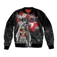 Greenlandic and Danish Together Bomber Jacket Viking Warrior with Polar Bear Roar - Wonder Print Shop
