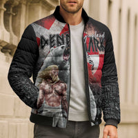 Greenlandic and Danish Together Bomber Puffer Jacket Viking Warrior with Polar Bear Roar - Wonder Print Shop