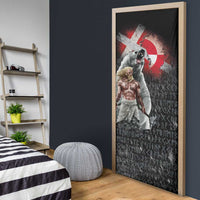 Greenlandic and Danish Together Door Cover Viking Warrior with Polar Bear Roar - Wonder Print Shop