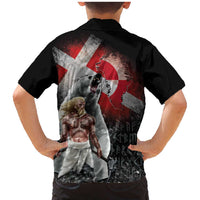 Greenlandic and Danish Together Family Matching Mermaid Dress and Hawaiian Shirt Viking Warrior with Polar Bear Roar - Wonder Print Shop