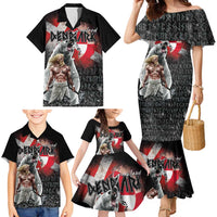 Greenlandic and Danish Together Family Matching Mermaid Dress and Hawaiian Shirt Viking Warrior with Polar Bear Roar - Wonder Print Shop