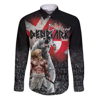 Greenlandic and Danish Together Family Matching Off The Shoulder Long Sleeve Dress and Hawaiian Shirt Viking Warrior with Polar Bear Roar - Wonder Print Shop