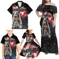 Greenlandic and Danish Together Family Matching Off Shoulder Maxi Dress and Hawaiian Shirt Viking Warrior with Polar Bear Roar - Wonder Print Shop