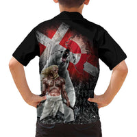 Greenlandic and Danish Together Family Matching Puletasi and Hawaiian Shirt Viking Warrior with Polar Bear Roar - Wonder Print Shop
