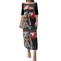 Greenlandic and Danish Together Family Matching Puletasi and Hawaiian Shirt Viking Warrior with Polar Bear Roar - Wonder Print Shop