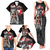 Greenlandic and Danish Together Family Matching Tank Maxi Dress and Hawaiian Shirt Viking Warrior with Polar Bear Roar - Wonder Print Shop