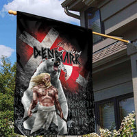 Greenlandic and Danish Together Garden Flag Viking Warrior with Polar Bear Roar - Wonder Print Shop