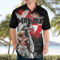 Greenlandic and Danish Together Hawaiian Shirt Viking Warrior with Polar Bear Roar - Wonder Print Shop
