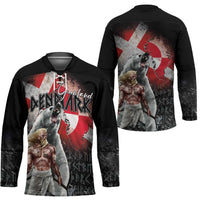 Greenlandic and Danish Together Hockey Jersey Viking Warrior with Polar Bear Roar - Wonder Print Shop