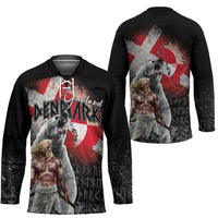 Greenlandic and Danish Together Hockey Jersey Viking Warrior with Polar Bear Roar - Wonder Print Shop