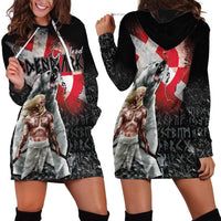 Greenlandic and Danish Together Hoodie Dress Viking Warrior with Polar Bear Roar - Wonder Print Shop