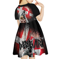 Greenlandic and Danish Together Kid Short Sleeve Dress Viking Warrior with Polar Bear Roar - Wonder Print Shop