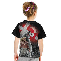 Greenlandic and Danish Together Kid T Shirt Viking Warrior with Polar Bear Roar - Wonder Print Shop