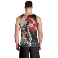 Greenlandic and Danish Together Men Tank Top Viking Warrior with Polar Bear Roar - Wonder Print Shop