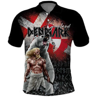 Greenlandic and Danish Together Polo Shirt Viking Warrior with Polar Bear Roar - Wonder Print Shop