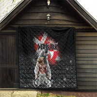 Greenlandic and Danish Together Quilt Viking Warrior with Polar Bear Roar - Wonder Print Shop