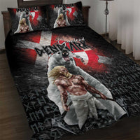 Greenlandic and Danish Together Quilt Bed Set Viking Warrior with Polar Bear Roar - Wonder Print Shop