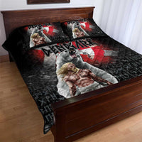 Greenlandic and Danish Together Quilt Bed Set Viking Warrior with Polar Bear Roar - Wonder Print Shop