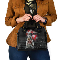 Greenlandic and Danish Together Shoulder Handbag Viking Warrior with Polar Bear Roar - Wonder Print Shop