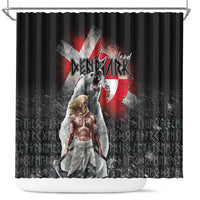 Greenlandic and Danish Together Shower Curtain Viking Warrior with Polar Bear Roar - Wonder Print Shop