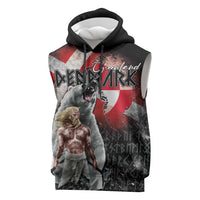 Greenlandic and Danish Together Sleeveless Hoodie Viking Warrior with Polar Bear Roar - Wonder Print Shop