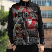 Greenlandic and Danish Together Sleeveless Puffer Jacket Viking Warrior with Polar Bear Roar - Wonder Print Shop