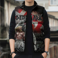 Greenlandic and Danish Together Sleeveless Puffer Jacket Viking Warrior with Polar Bear Roar - Wonder Print Shop