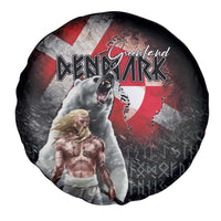 Greenlandic and Danish Together Spare Tire Cover Viking Warrior with Polar Bear Roar - Wonder Print Shop
