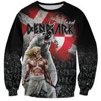 Greenlandic and Danish Together Sweatshirt Viking Warrior with Polar Bear Roar - Wonder Print Shop