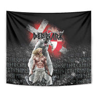 Greenlandic and Danish Together Tapestry Viking Warrior with Polar Bear Roar - Wonder Print Shop
